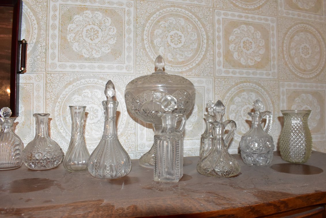 Antique Cut Glass Candy Jar & Cruets +