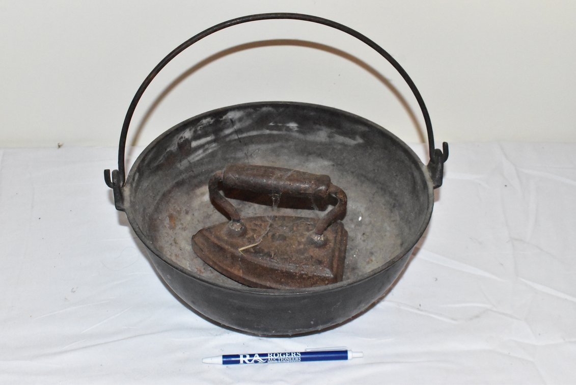 Cast Iron Pot & Flat Iron