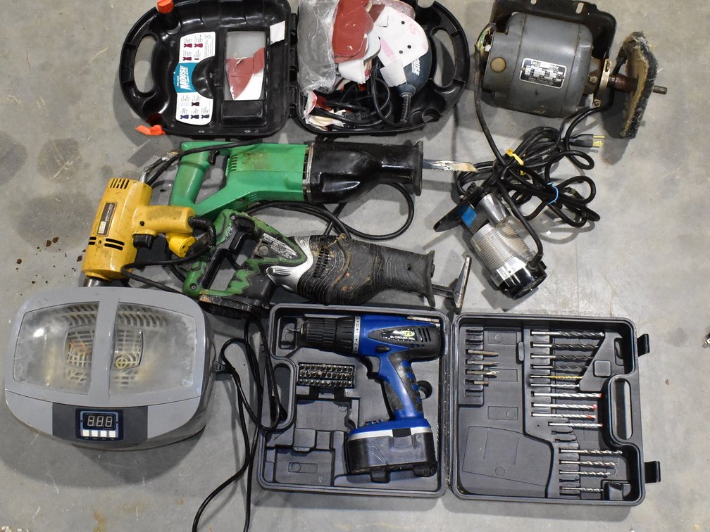 Assorted Power Tools, Buffer, Ultrasonic Cleaner, Etc.
