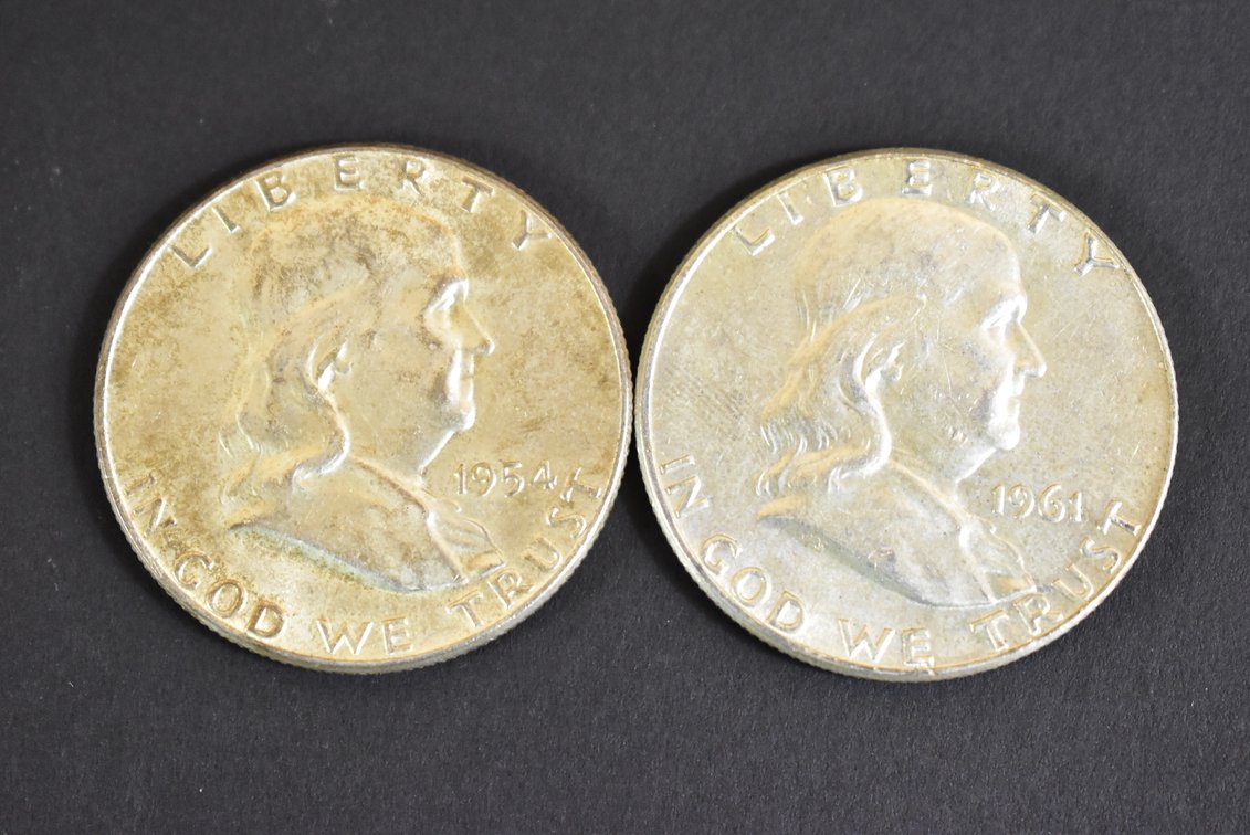 1954 & 1961 Franklin Half Dollars