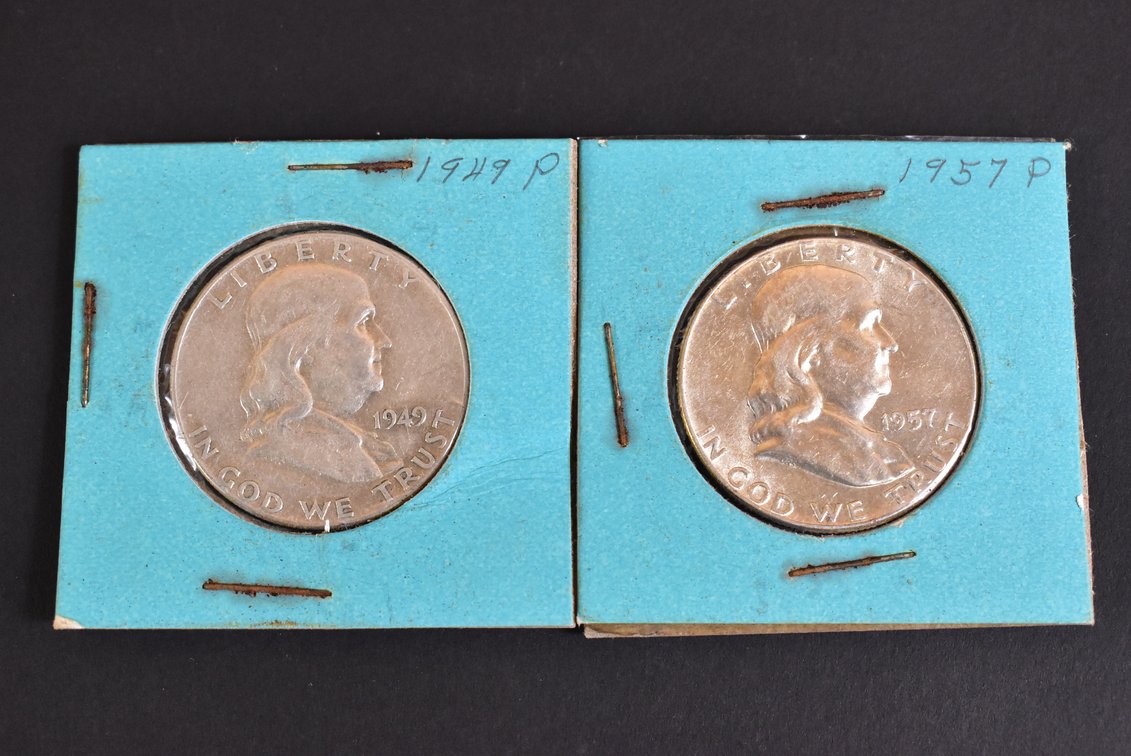 1949 & 1957 Franklin Half Dollars