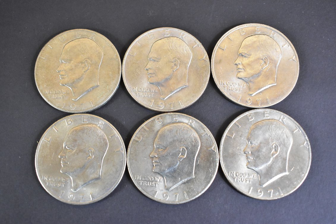(6) 1971 Eisenhower Dollars