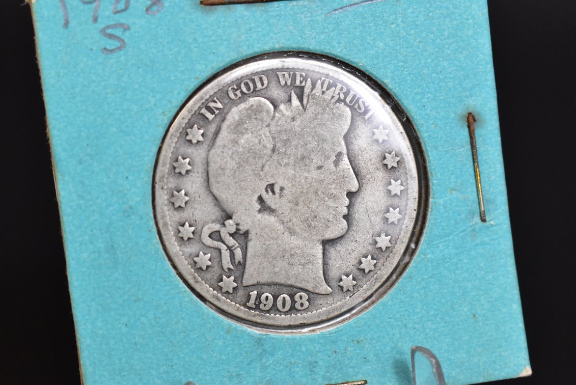 1908-S Barber Half Dollar