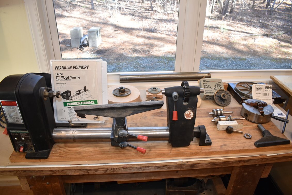 Franklin Foundry Wood Lathe w/ Chucks +