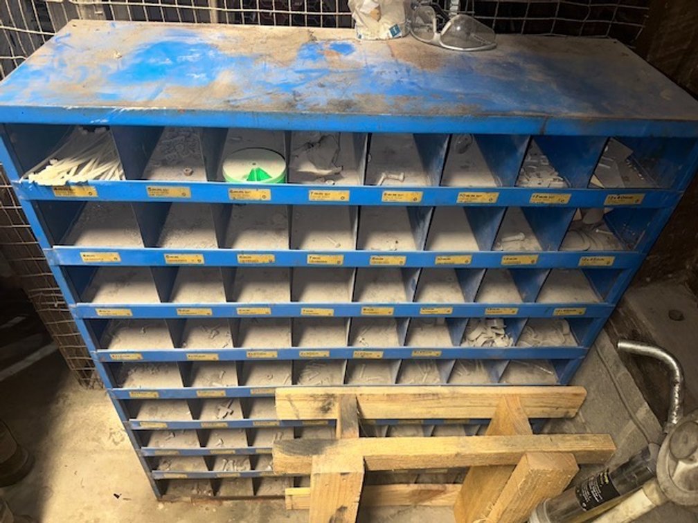 Blue Hardware Bolt Bin