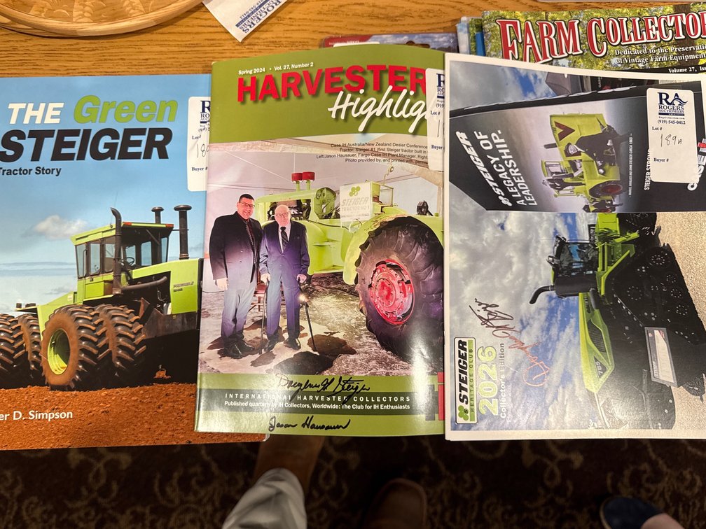 Autographed Steiger Calenders, Steiger history book, etc.
