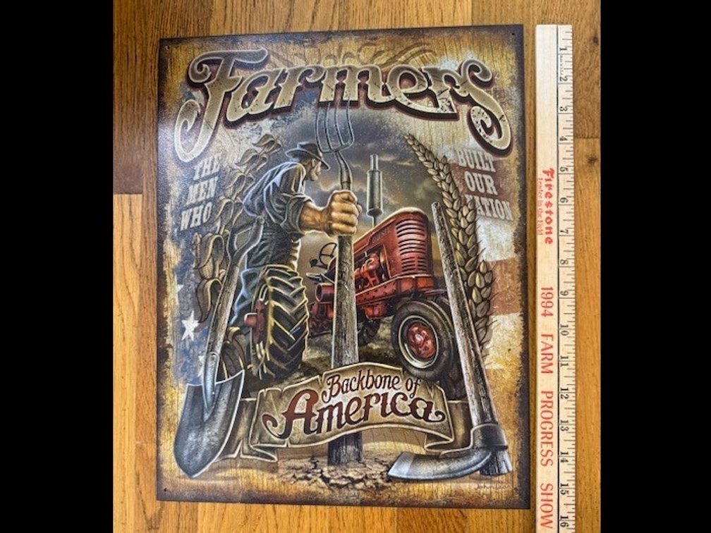 Farmers Backbone of America with Farmall Tractor Sign