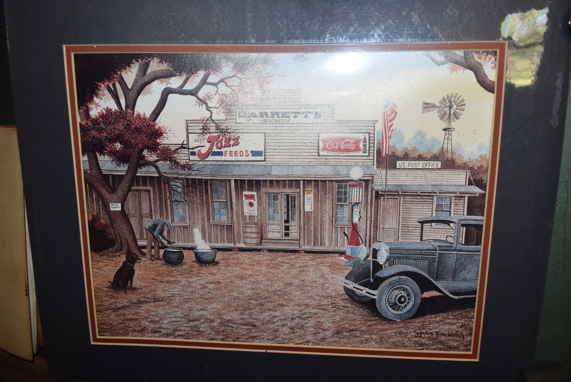 “Garrett’s Mercantile” Store Scene Framed Print