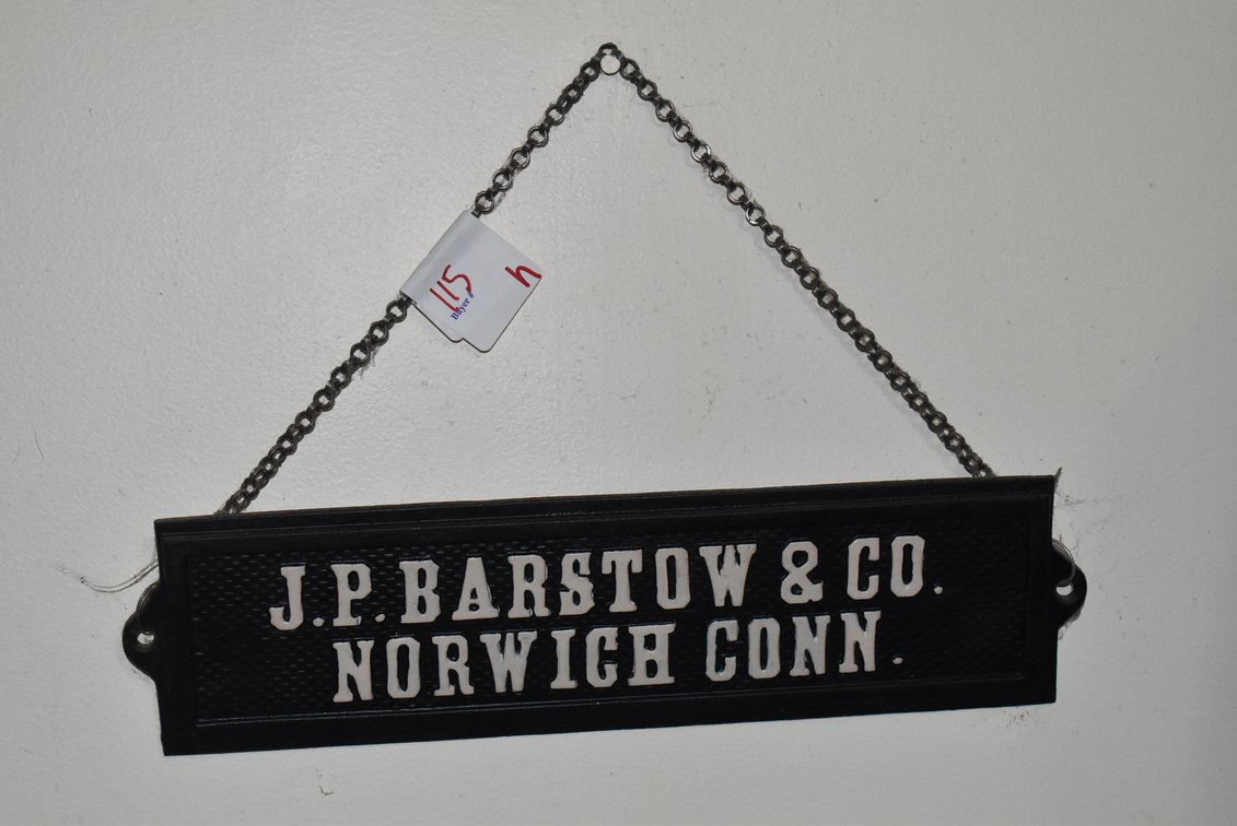 JP Barstow & Co Norwich Conn Sign