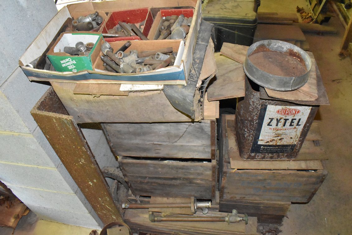 Pipe Fittings, Copper Pipe, Vintage Wood Boxes