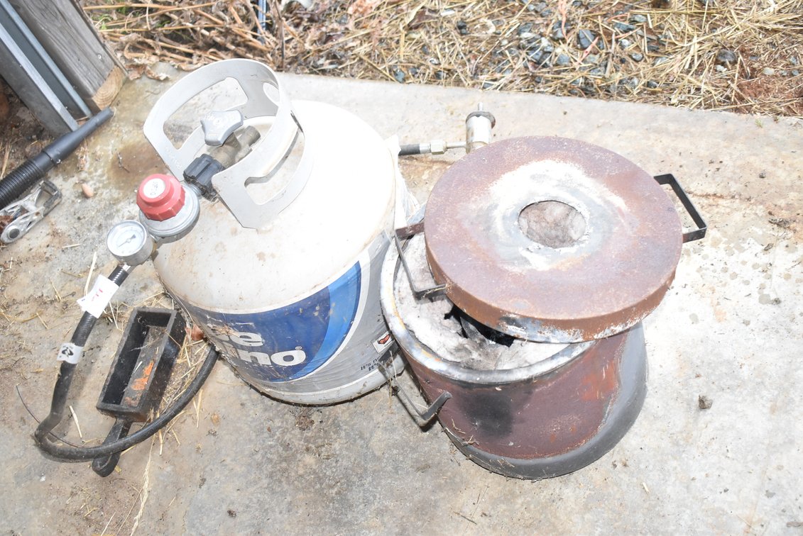 Empty Propane Tank w/ Furnace Melting Pot