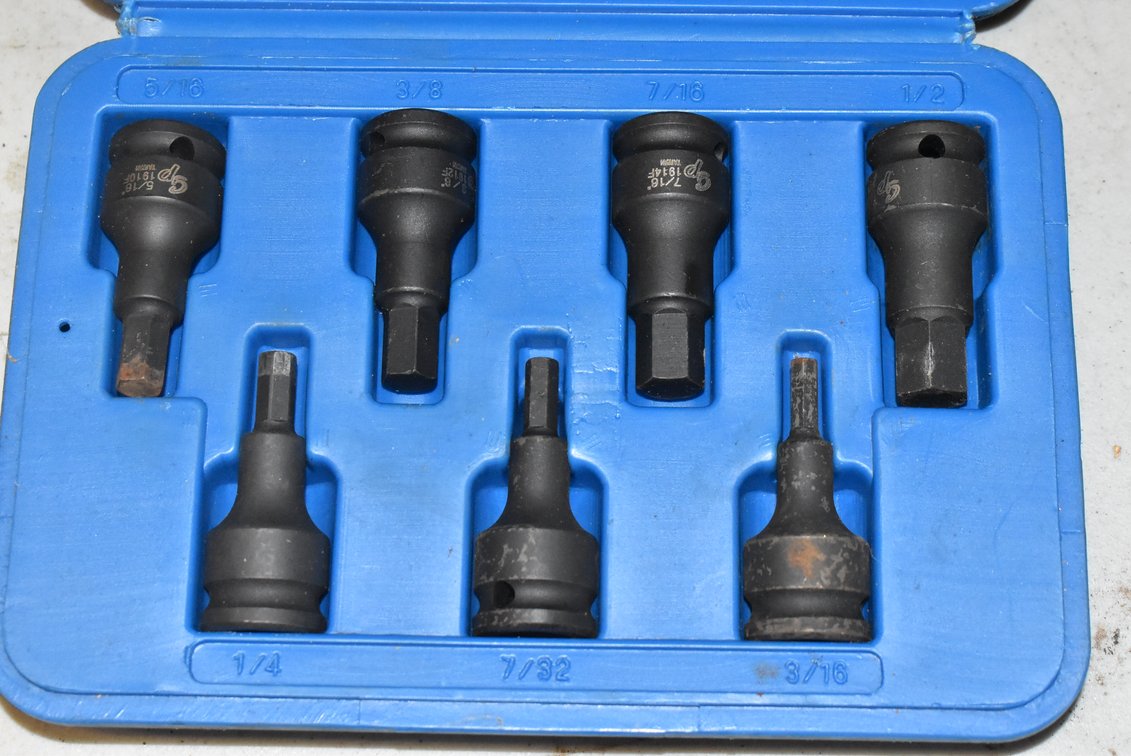 Gray Pneumatic Hex Driver Set