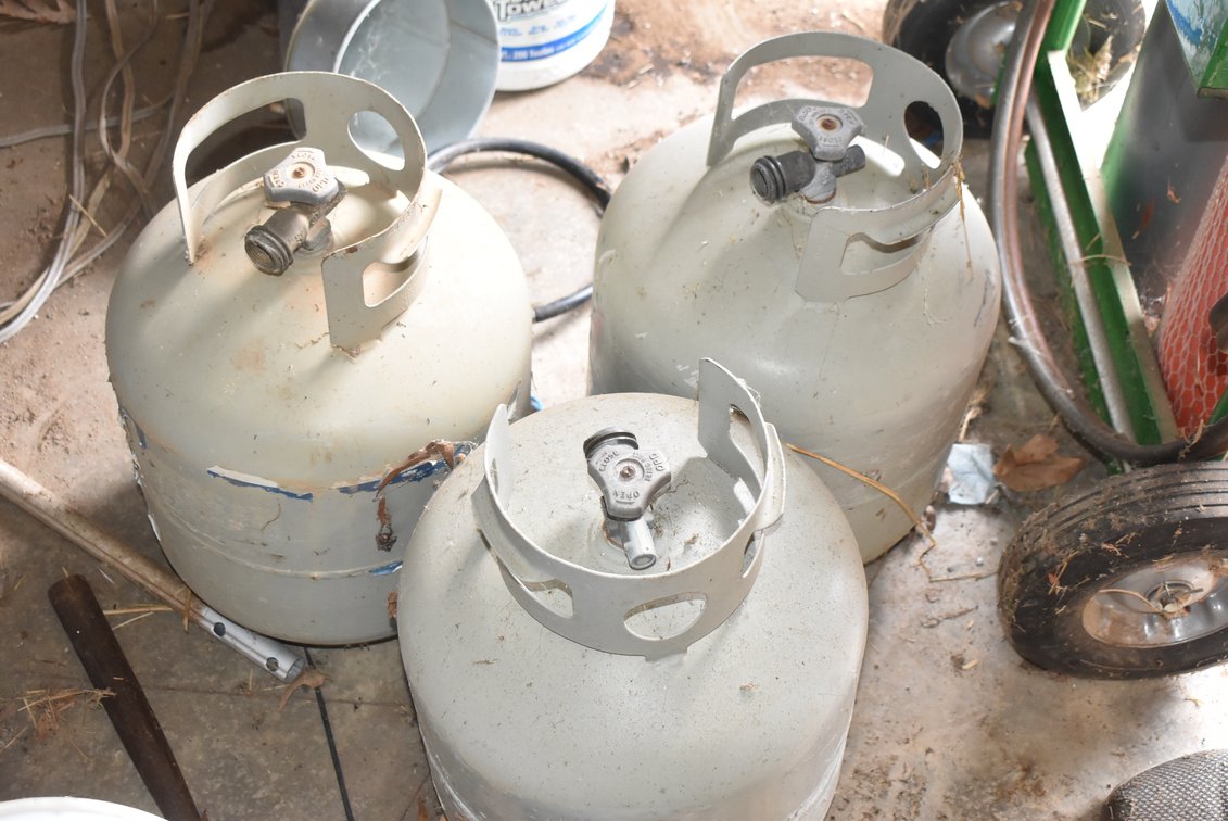3 Empty Propane Tanks