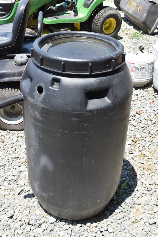 Black Plastic Barrel w/ Lid