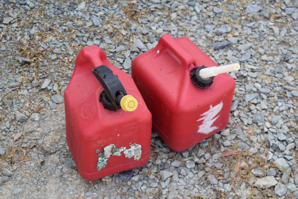 (2) Red Fuel Gas Cans