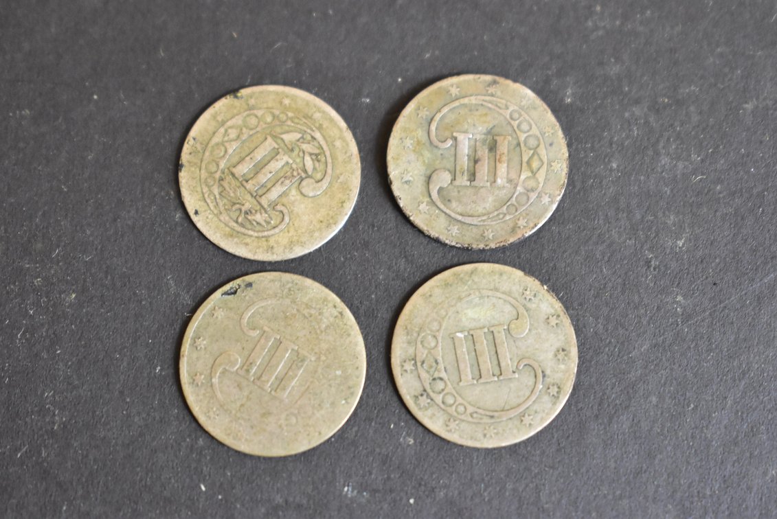 (4) Three Cent Coins