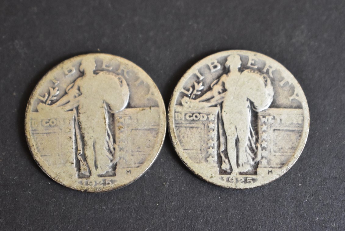 (2) 1925 Standing Liberty Quarters