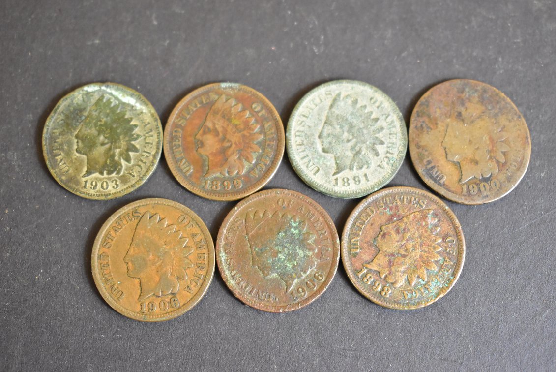 (7) Indian Head Cents