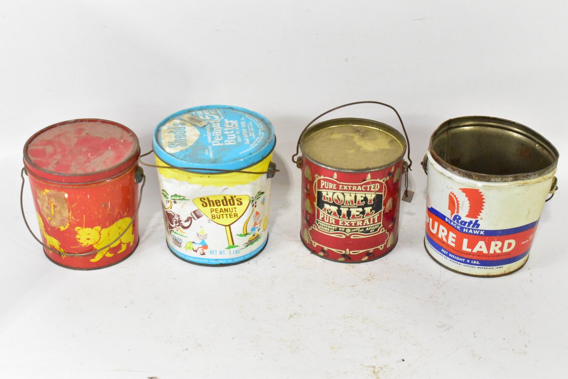 (4) Advertising Tin Cans