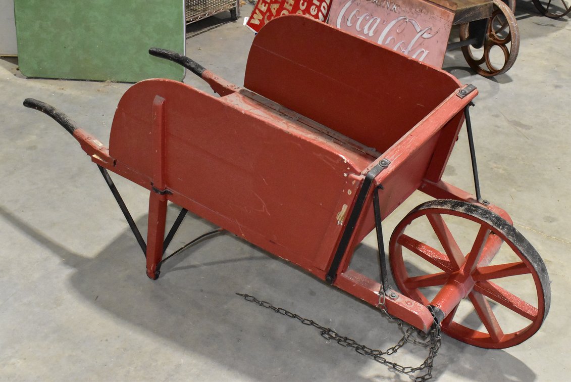 Red Wooden Wheelbarrow