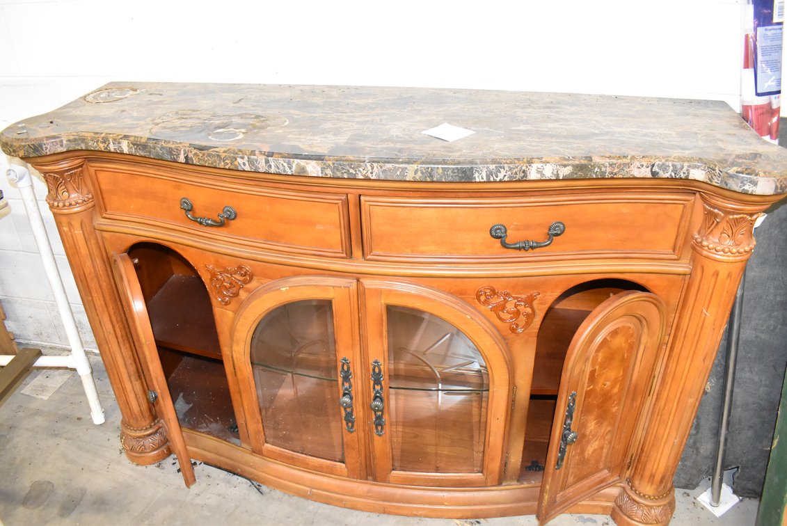 Sideboard Buffet Cabinet w/ Glass-Front Doors