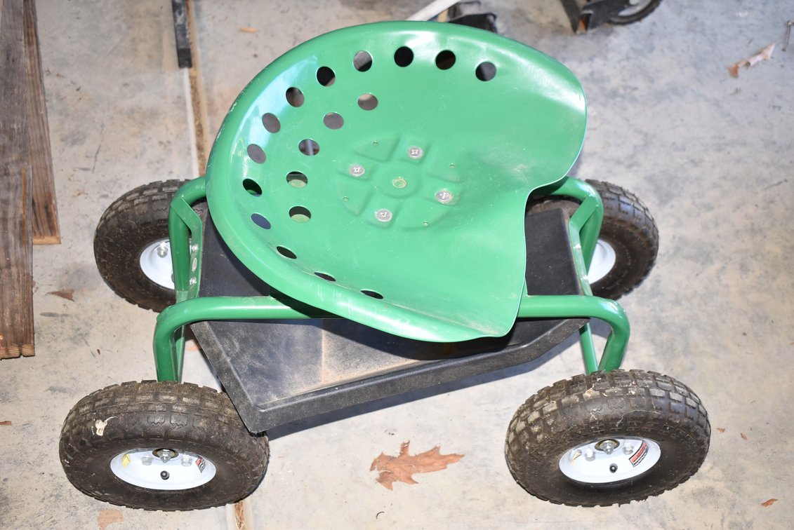 Mobile Stool w/ Green Seat