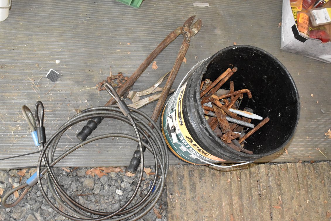 Cable & Anchor Bolts in Black Bucket