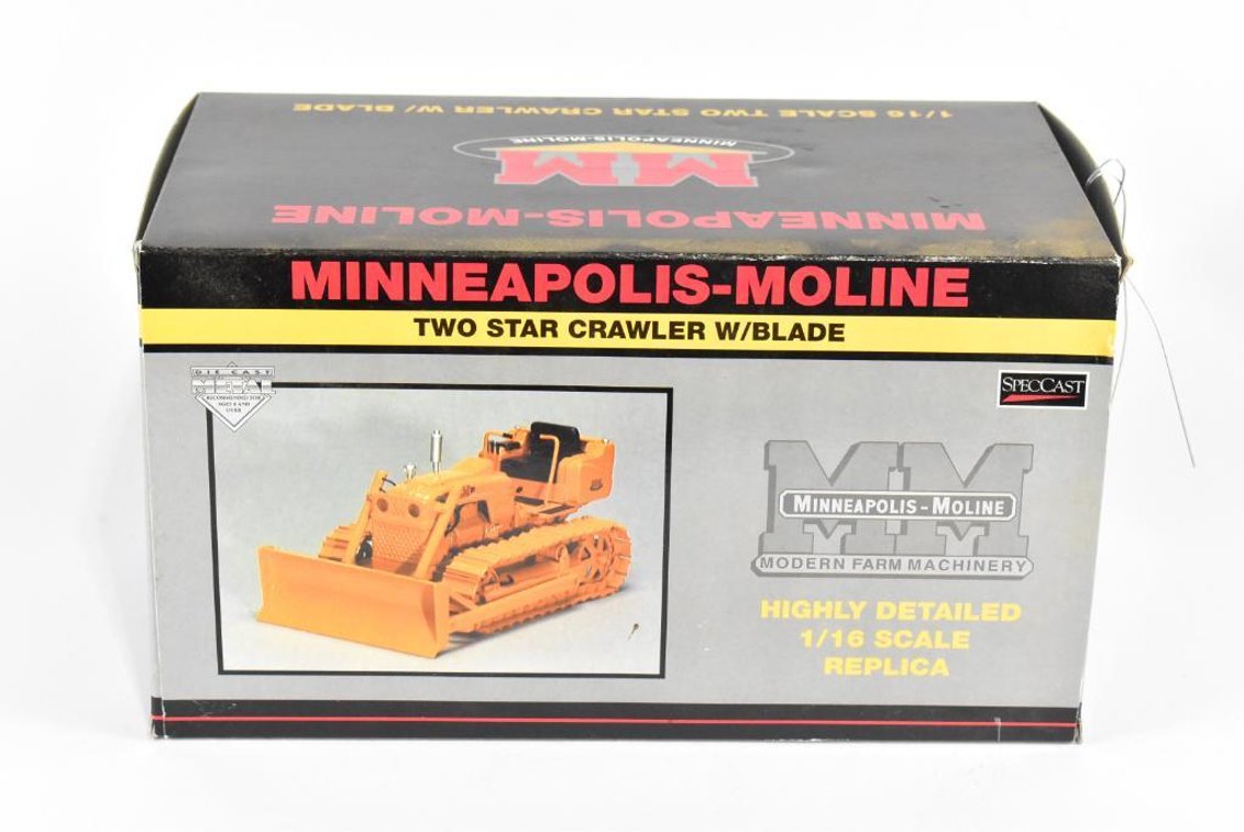 Minneapolis Moline Two Star Crawler Toy Tractor With Blade