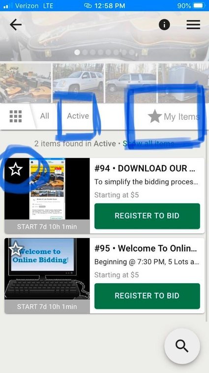 Active Catalog, Refreshing, Starred Items *THESE BIDS DO NOT COUNT