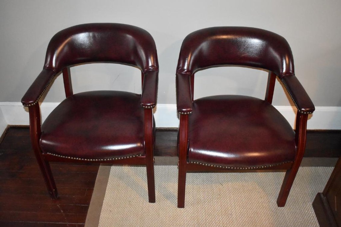 Pair Burgundy Office Chairs