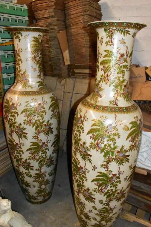 Pair Large Asian Vases