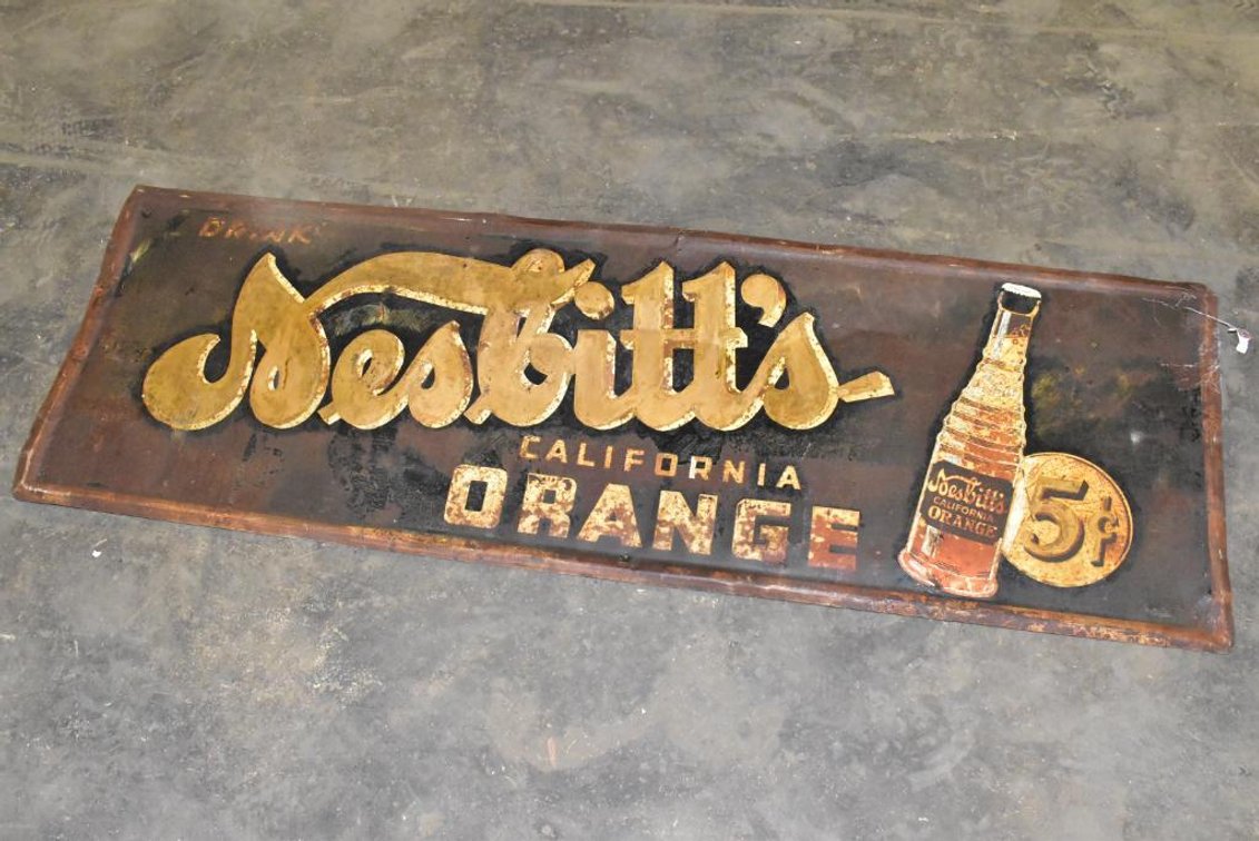 Vintage Nesbitt's California Orange Soda Metal Sign