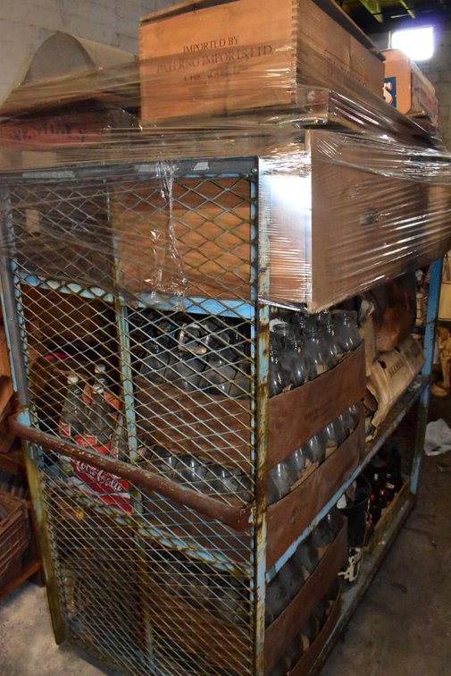 Vintage Milk & Soda Bottles & Crates w/ Cart - Coca Cola, RC Cola, Pepsi