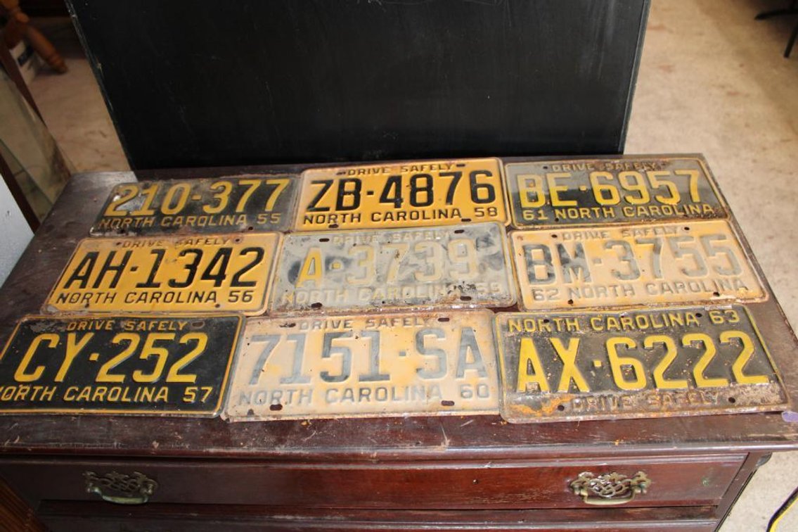 NC Historic License Plates 1955-1963