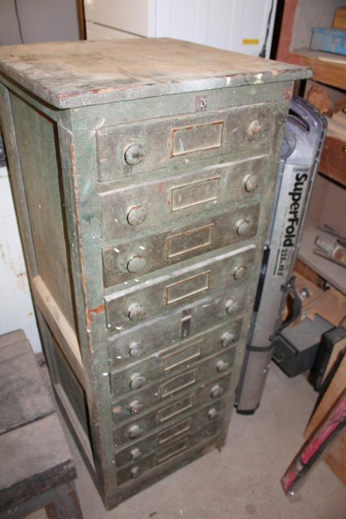 Vintage Hardware Tool Cabinet
