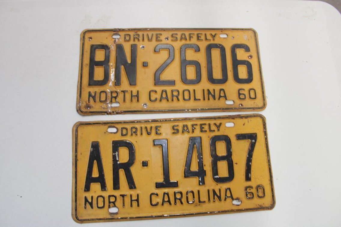 1960 NC License Plates