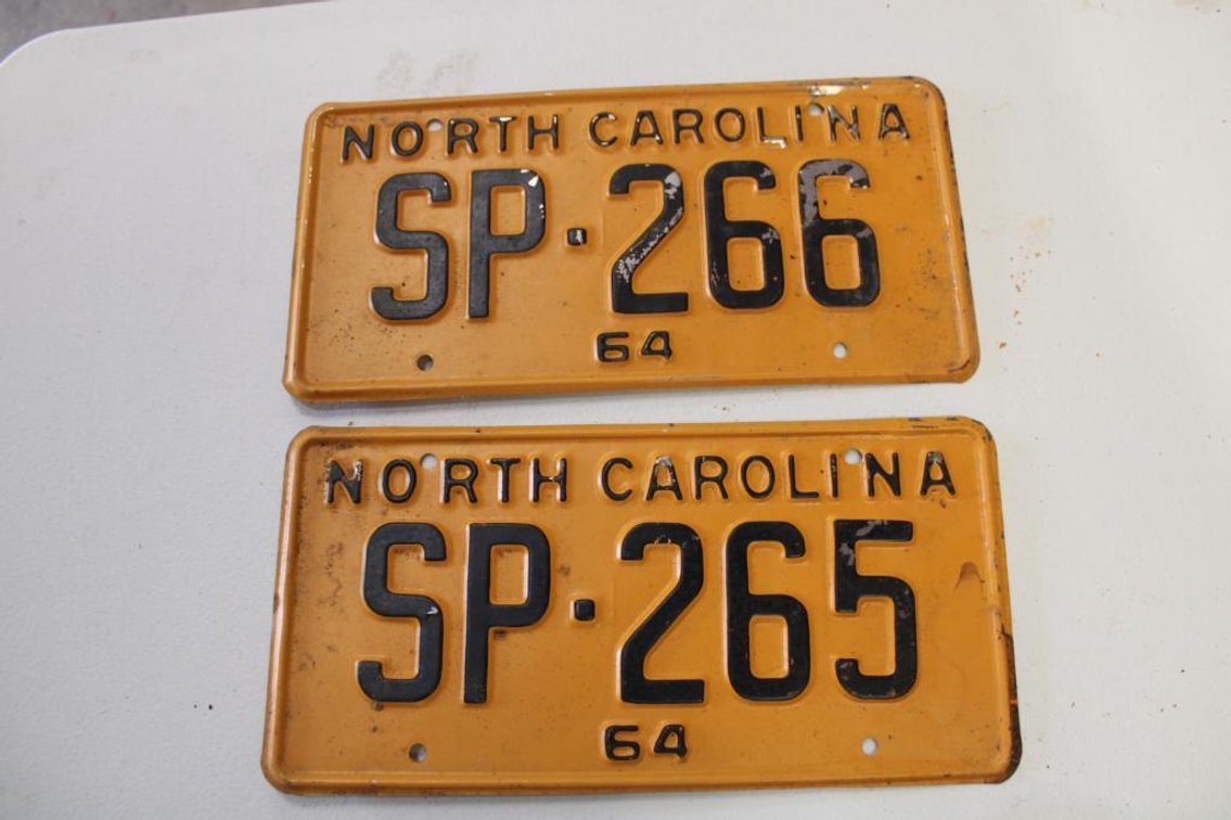 1964 NC License Plates