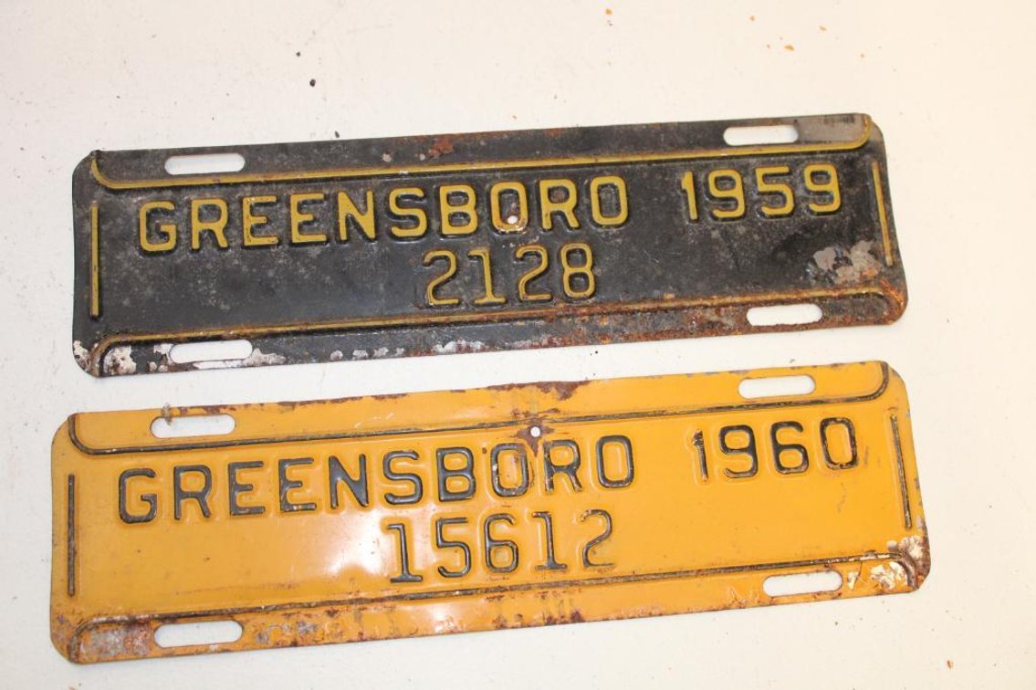 1959 & 1960 Greensboro License Plates