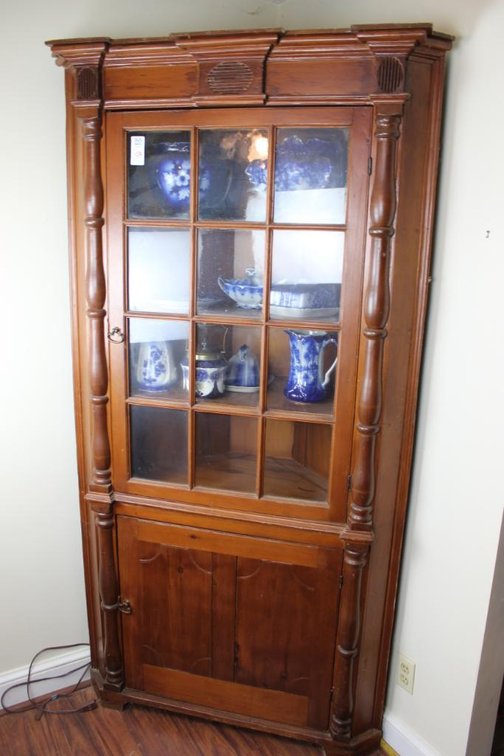 Empire Style Corner Cupboard - Pine w/ Walnut or Possibly Cherry