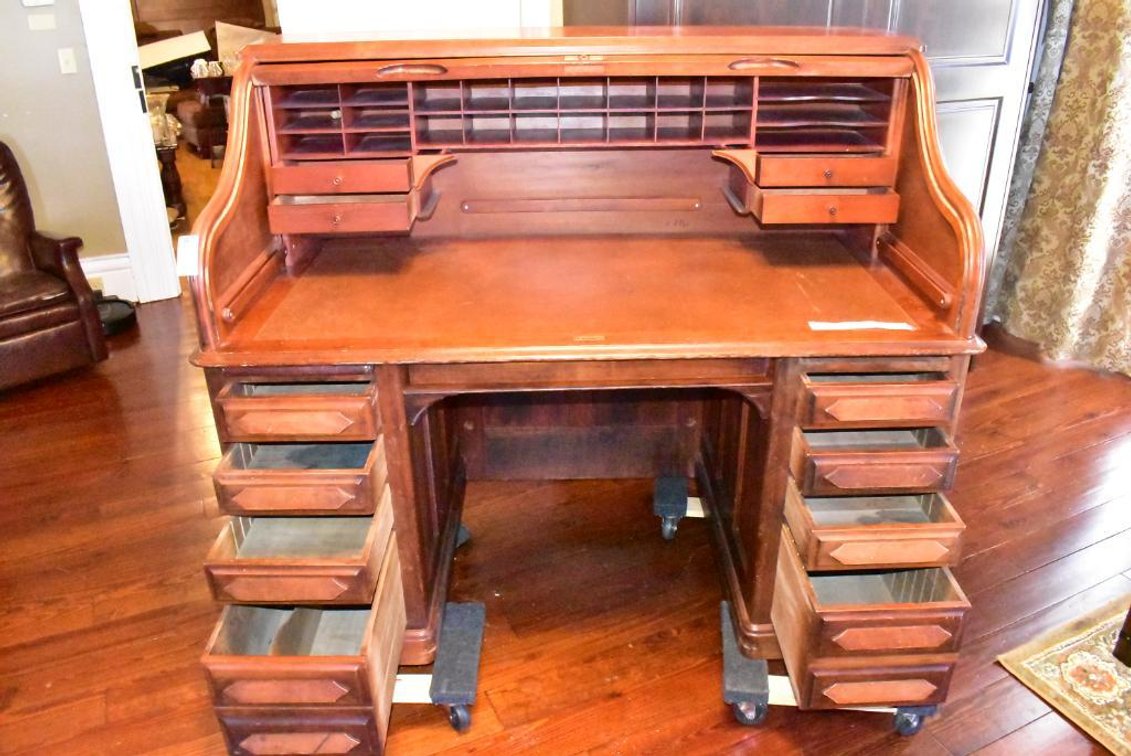 Antique Roll Top Desk - (Chair is Lot 119B)