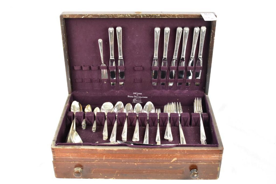 Prestige Plate Silver Plate Flatware in Case - Silverplate Flat Ware Utensils and Serving Pieces