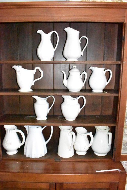 Assorted White Porcelain Pitchers