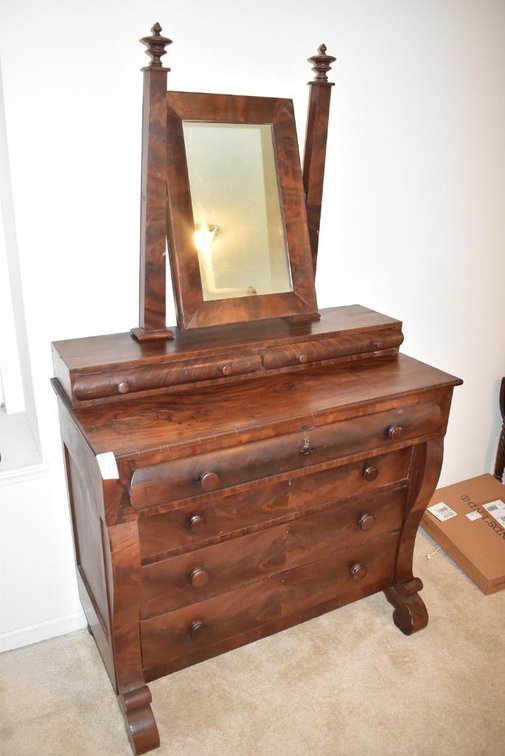 Antique Dresser w/ Mirror - Keys Included