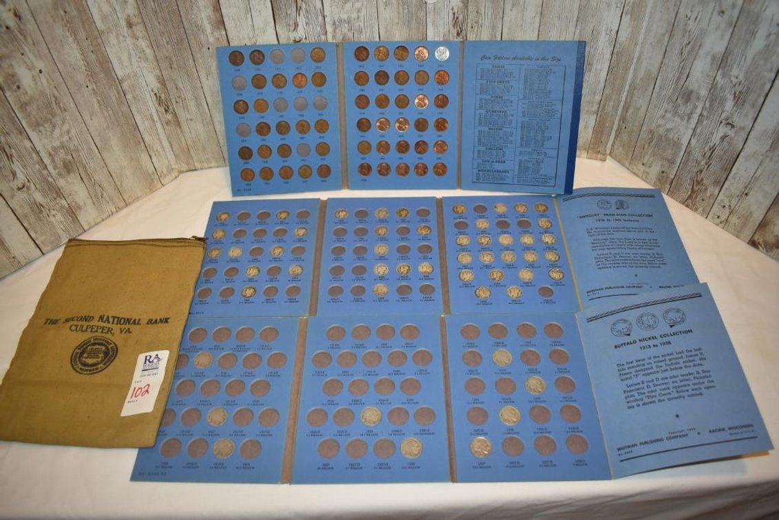 Vintage Coin Collection - "Mercury" Head Dimes, Buffalo Nickels, Pennies w/ Bag