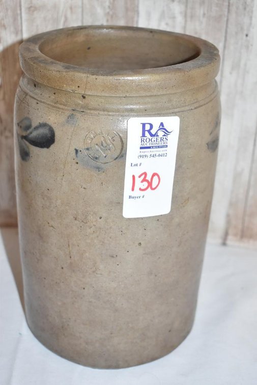 14" Ironstone Gray Glazed Storage Crock