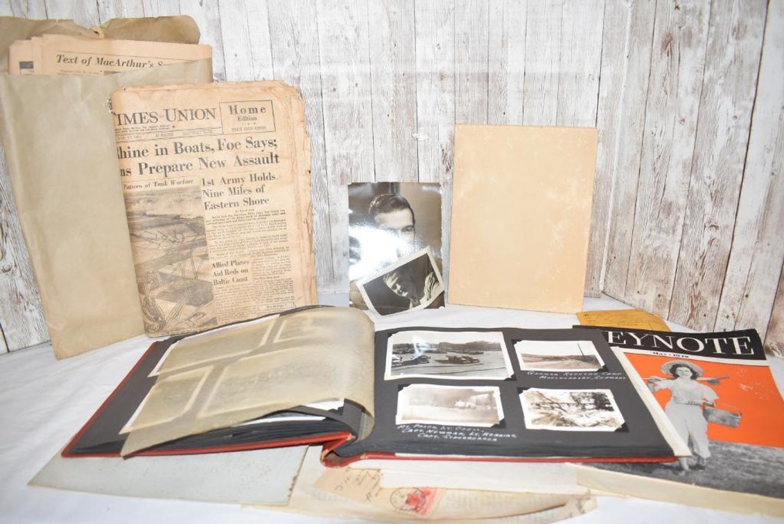 WWII Original Photos in Albums & Newspapers