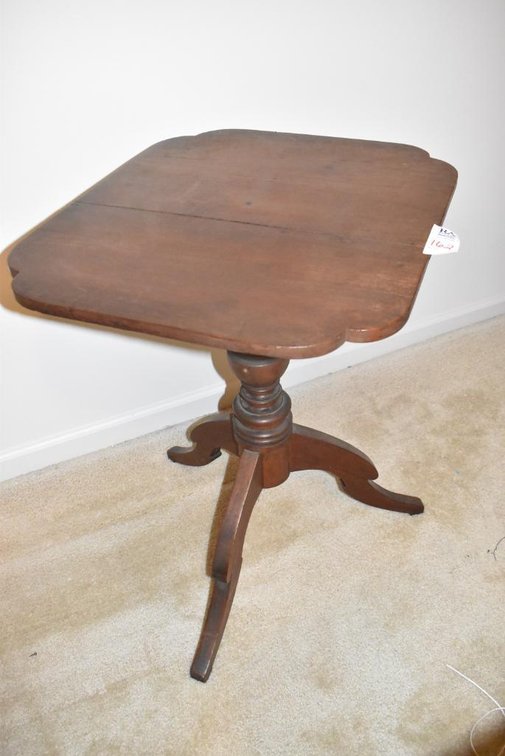 Antique Walnut Snap Top Table w/ Hinged Top