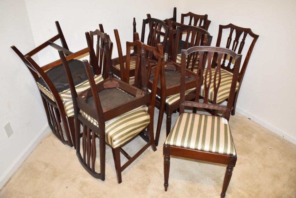 12 Antique Side Chairs - Mahogany Dining Chairs