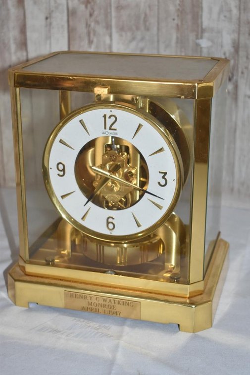 Vintage Swiss Jaeger LeCoultre Atmos Brass Mantle Clock
