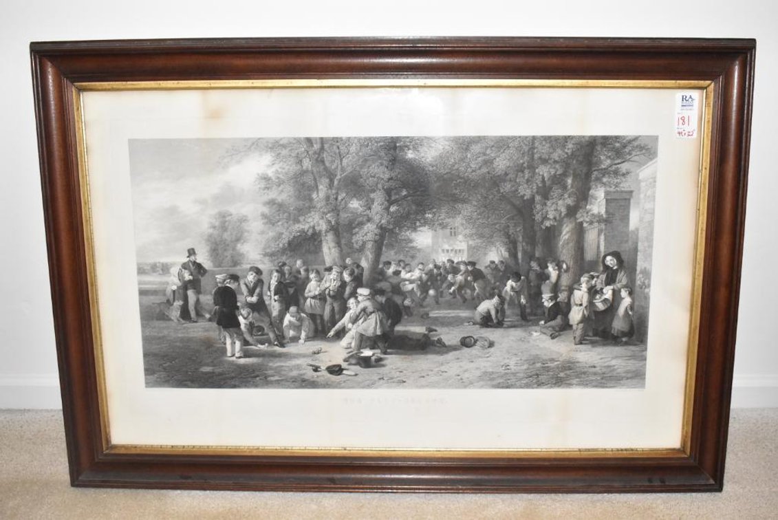 Vintage Print in Frame - "The Play - Ground"